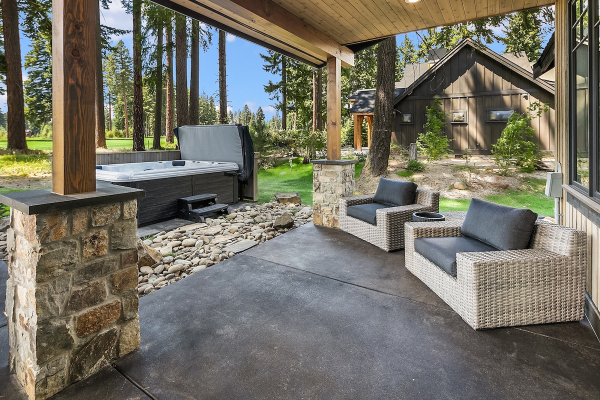 Private hot tub on the covered deck